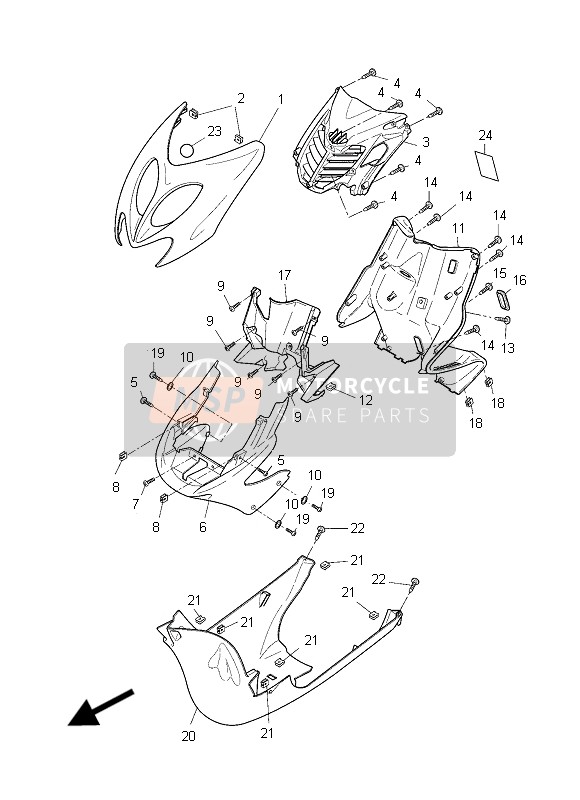 5BRF8385F100, Coperchio, Inferiore, Yamaha, 0